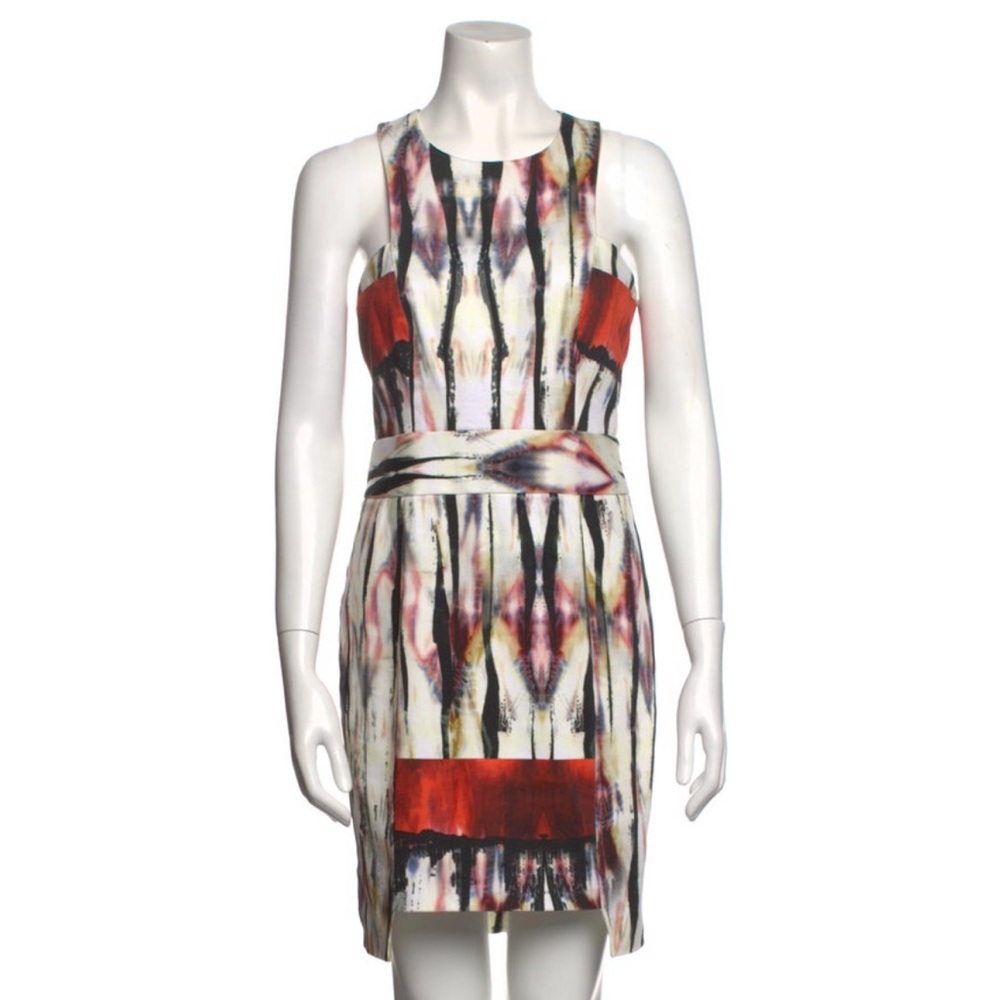 Nicole Miller Black, Red, & White Sheath Mini Dress